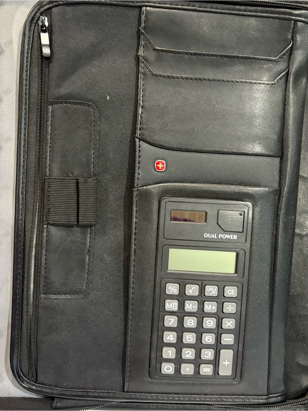 Wenger Premier Leather The Carina Binder Folio Organizer Swiss Army Black 3 Ring